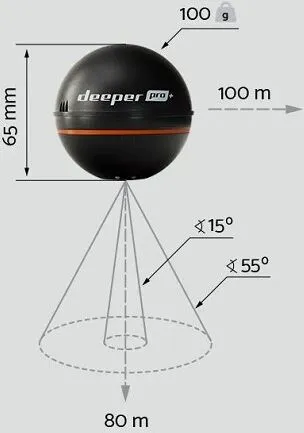 Эхолот Deeper PRO + EB, FLDP-14 (WI FI + GPS)