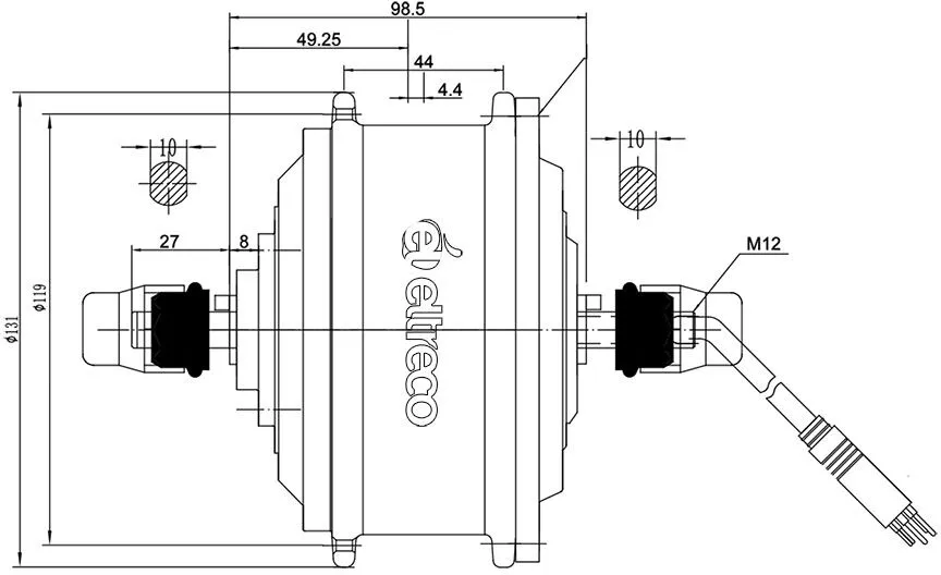 Комплект Eltreco 48V 350W LCD 26 передний