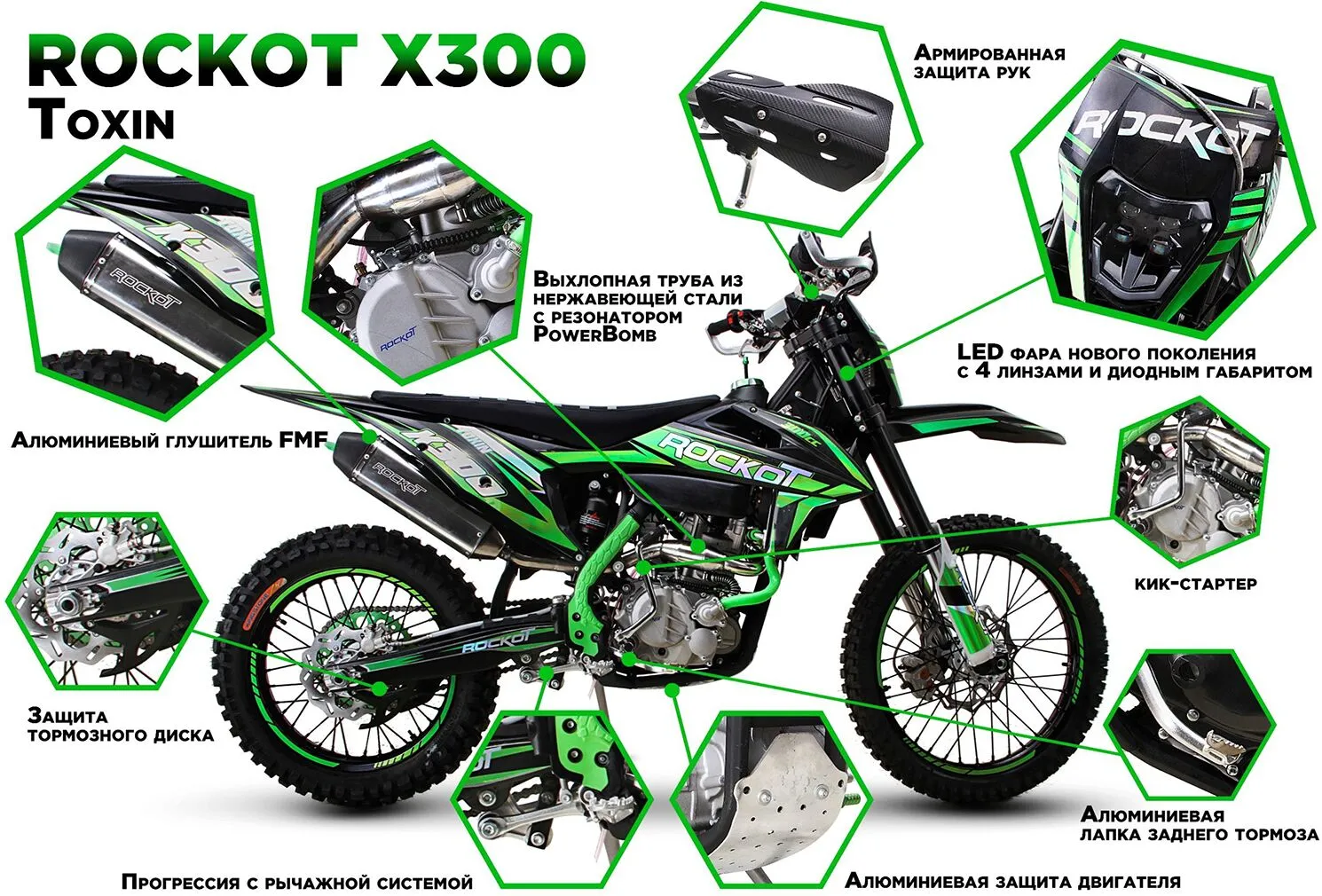 Мотоцикл кроссовый ROCKOT X300 Toxin