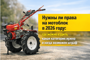 Нужны ли права на мотоблок в 2026 году: где можно ездить, какая категория нужна и когда возможен штраф