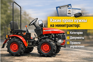 Какие права нужны на минитрактор: категории, документы и правила управления