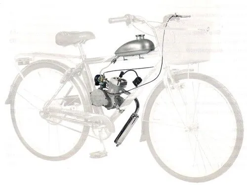 Мотокомплект для велосипеда с двухтактным веломотором ременной передачей
