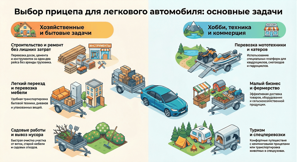 Для каких задач нужен прицеп инфографика